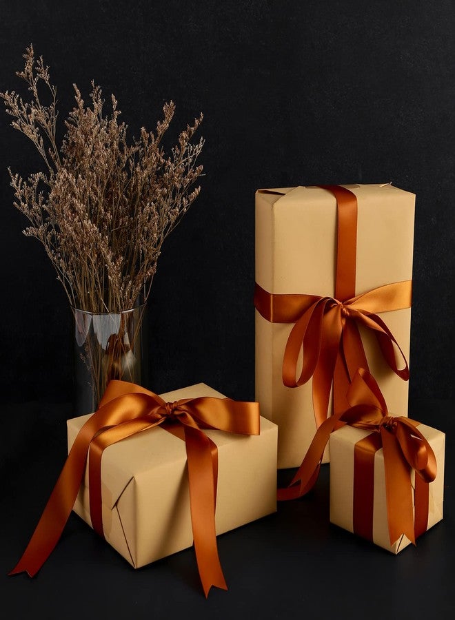 DINDOSAL Copper Gift Ribbon 1 Inch for Crafts Copper Satin Ribbon for Christmas Tree Gift Wrapping Holiday Wedding Flower Bouquet - Image 5